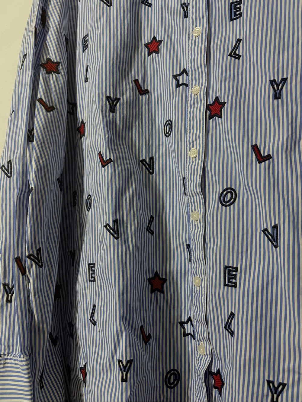 Joules Blue and White Striped Shirt with Red Trim - Picture 5 of 7